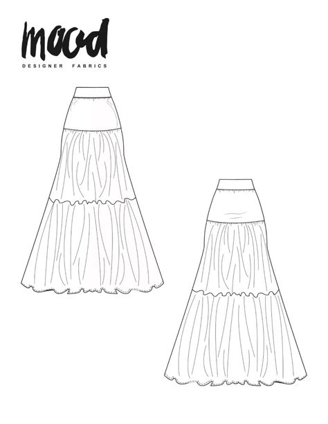 The Daylily Skirt - Free Sewing Pattern - Mood Sewciety Mood Skirt Pattern, Mood Pattern Free, Cottagecore Patterns, Skirt Sewing Pattern Free, Mood Patterns, Fashion Mockup, Free Skirt Pattern, Sewing Patterns Skirt, Mood Sewciety