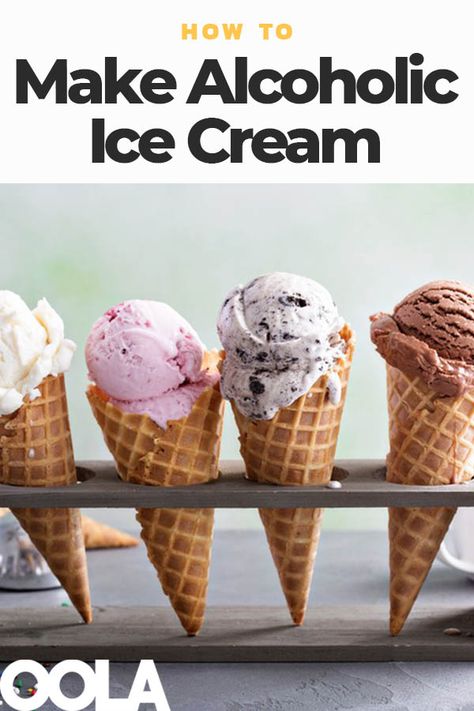 Alcoholic Ice Cream, Boozy Ice Cream, Ginger Ice Cream, Alcohol Cake, Alcoholic Desserts, Ice Cream Maker Recipes, Boozy Desserts, Homemade Ice Cream Recipes, Ice Cream Recipe