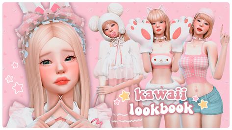 Sims 4 Pink Kawaii Cc, Kawaii Sims 4 Cc Maxis Match, Ts4 Kawaii Clothes, Cute Ts4 Cc, Sims 4 Cutecore Clothes, Sims4 Kawaii Cc, Sims 4 Kawaii Hair, Ts4 Cute Cc, The Sims 4 Kawaii Cc