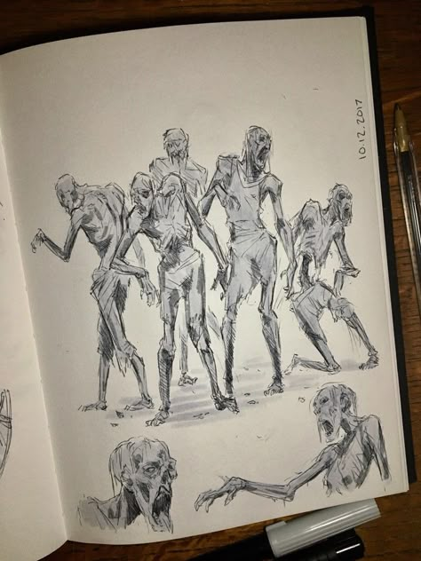 ArtStation - Inktober sketches, Taran Fiddler Zombie Art Drawing, Zombies Drawing, Zombie Reference, Zombie Sketch, Inktober Sketches, Taran Fiddler, Zombie Drawing, Zombie Drawings, Monster Sketch