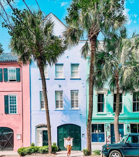 rainbow row, Charleston, South Carolina Charleston South Carolina Rainbow Row, Charleston Rainbow Row, Charleston South Carolina Aesthetic, Charleston Vibes, Rainbow Row Charleston, Charleston Trip, South Carolina Travel, Mother Dearest, Charleston Travel