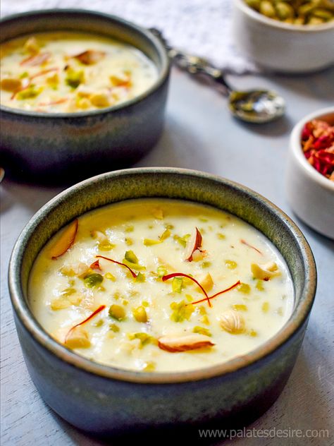 Sabudana Kheer Recipe Sabudana Kheer, Phirni Recipe, Payasam Recipe, Indian Rice Pudding, Rice Kheer, Kheer Recipe, Indian Rice, Indian Dessert Recipes, Filipino Food