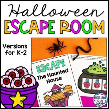 Get into the Halloween spirit with this fun, low prep Escape Room style activity! This activity has 3 different versions of challenges that are differentiated for Kindergarten, First Grade and Second Grade. Your students work to solve the fun challenges (using curriculum aligned English and Math ski... 2nd Grade Halloween, Halloween Literature, Halloween Stations, Halloween Escape Room, Halloween Literacy, Halloween Centers, Room Kindergarten, Halloween Math Activities, Halloween Stem