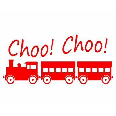 Harriet Bee Anadarko Choo Choo Train Vinyl Wall Decal Size: 10" H x 22" W x 0.01" D, Color: Red Simple Train Painting, Train Stencils Free Printable, Train Nursery Ideas Boys, Train Wall Mural, Train Decals Wall Stickers, Train Silhouette, Rainbow Playroom, Playroom Rules, Zebra Canvas