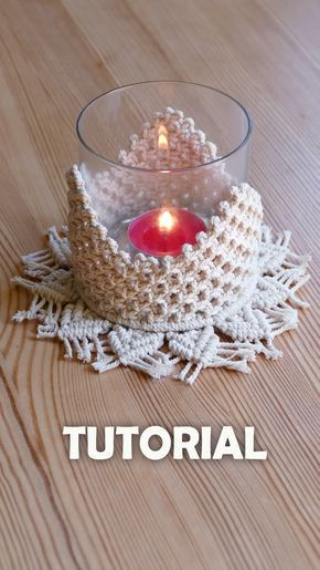 Macrame Tealight Holder, Macrame Jars Diy, Macrame Tea Light Holder, Macrame Ideas Projects Tutorials, Macrame Jar Cover Diy, Tea Light Ideas, Macrame Projects Tutorials, Macrame Ideas Projects, Macrame Craft Ideas