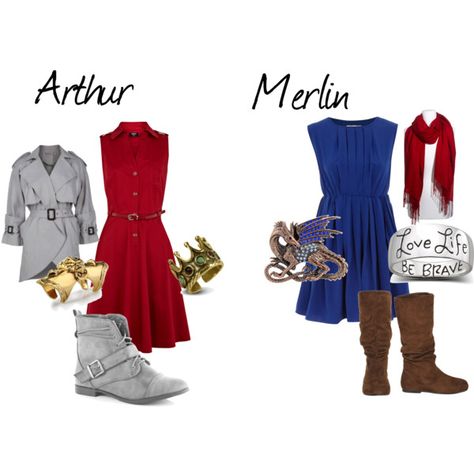 Arthur And Merlin [I have a mighty need for both of thee outfits] Merlin Outfit, Lyra Outfits, Merlin Cosplay, Merlin Characters, Arthur And Merlin, Disneybound Ideas, Geeky Clothes, Nerdy Outfits, Geeky Fashion