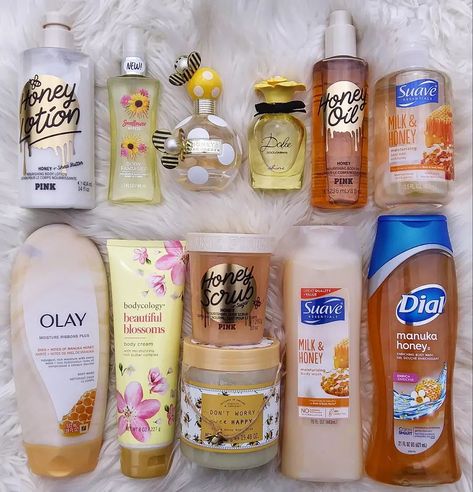 Milk And Honey Scent, How To Smell Like Milk And Honey, Honey Scented Products, How To Smell Like Honey, Milk And Honey Lotion, Strawberry Honey, Honey Scent, Body And Skin Care, Wishlist Christmas