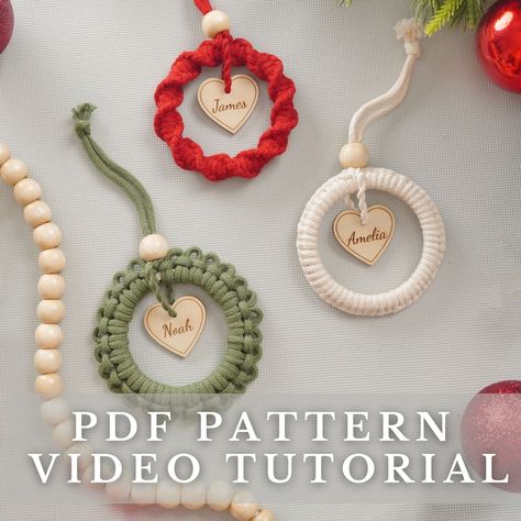 Pdf Set of 3 Christmas Wreath, Christmas Macrame, Boho Wall Decor, Xmas Digital Paper, Macrame Download, Diy Do It Yourself P66 - Etsy UK Christmas Tree Ornament Macrame, Christmas Macrame Ideas Wreaths & Garlands, Large Macrame Christmas Wreath, Macrame Christmas Gifts, Winter Macrame, Macrame Wreath Diy, Xmas Macrame, Curtain Rings Crafts, Christmas Knits