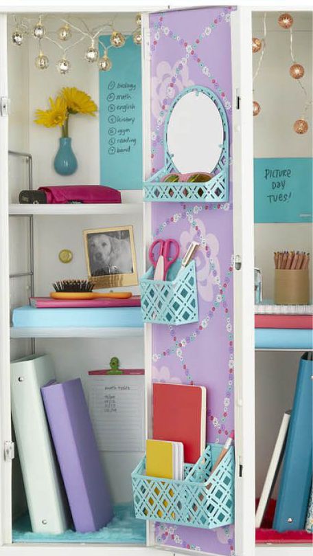 Work Locker Organization, Cute Locker Decorations, Locker Organization Diy, Cute Locker Ideas, Locker Decorations Diy, School Locker Organization, School Locker Decorations, Middle School Lockers, Decoration Organization