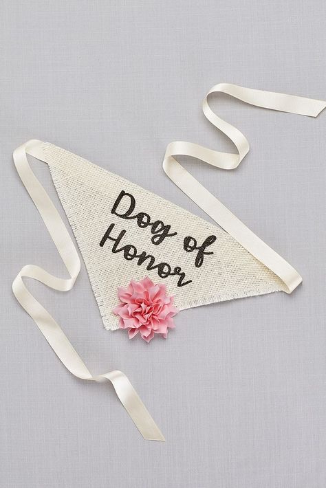 Dog of Honor Flower Bandana Style 100FPKD, Pink Flower Bandana, Dog Of Honor, Wedding Dogs, Ballerina Wedding, Dog Wedding Attire, Fluffy Puppy, Red Dog Collar, Dog Diy, Dog Bandanna