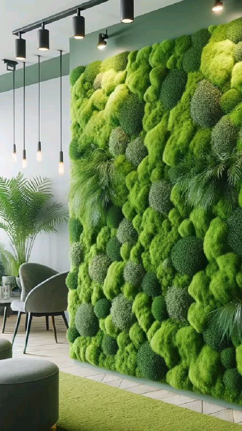 #HomeDecor #InteriorDesign #StylishSpaces #HomeStyling #DecorGoals #ModernHomeDecor #CozyInteriors #RoomMakeover #DecorInspo #BeautifulSpaces #HomeIdeas #ElegantInteriors Moss Shower Wall, Moss Wallpaper, Mos Wand, Green Wall Garden, Moss Paint, Moss Design, Green Wall Design, Flower Trees, Industrial Boho