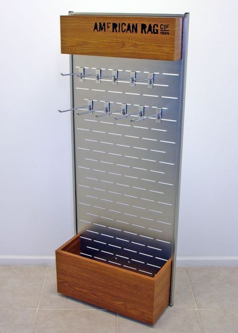 accessory display rack with hooks Display Hooks, Mobile Shop Design, Sock Display, Store Shelves Design, Mobile Phone Shops, Retail Store Interior Design, Pharmacy Design, Metal Display, Accessories Display