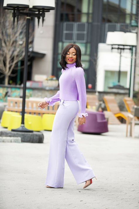 Lavender Top Outfit, Jadore Fashion, What To Wear To Work, Lavender Tops, Millennial Pink, Pale Purple, Pastel Hues, Wear To Work, Purple Hues