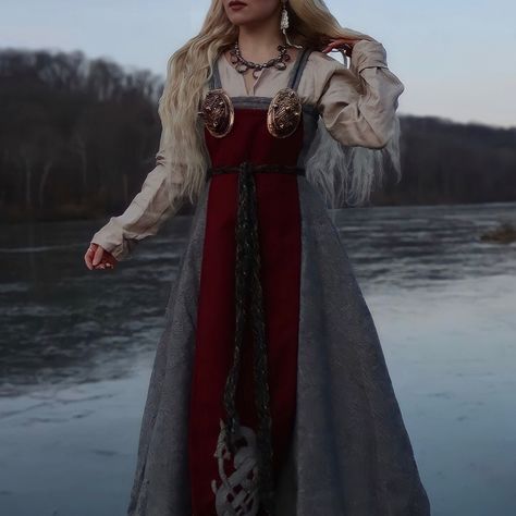 Norse Dress, Viking Wedding Dress, Norse Clothing, Viking Aesthetic, Viking Garb, Aged Clothing, Viking Dress, Viking Wedding, Viking Costume