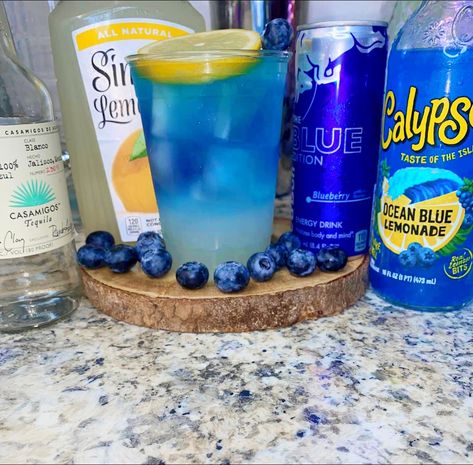 Sp Drinks - Blueberry Lemonade Anyone 😋 Calypso Lemonades... | Facebook Mixed Drinks With Calypso, Calypso Lemonade Alcohol, Calypso Lemonade Cocktails, Red Bull Mixed Drinks Non Alcoholic, Red Bull Alcoholic Drinks, Casamigos Tequila Drinks, Summer Drinks Alcohol Recipes, Fun Drinks Alcohol, Bar Business