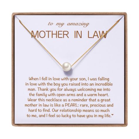 PRICES MAY VARY. *Wedding Day Gifts for Mother in Law* Sweet message card says "To My Amazing Mother in Law, When I fell in love with your son, I was falling in love with the boy you raised into an incredible man. Thank you for always welcoming me into the family with open arms and a warm heart. Wear this necklace as a reminder that a great mother in law is like a pearl: rare, precious and hard to find. Our relationship means so much to me, and I feel so lucky to have you in my life". *Man of Dr Mother In Law Necklace, Wedding Gifts For Mother Of The Groom, Wedding Gifts For In Laws, Gifts For Future Mother In Law, Wedding Gifts For Mother In Law, Gifts For My Man, Gifts For Moms On Wedding Day, Gift For Mother Of Groom, Gift For Mother In Law On Wedding Day