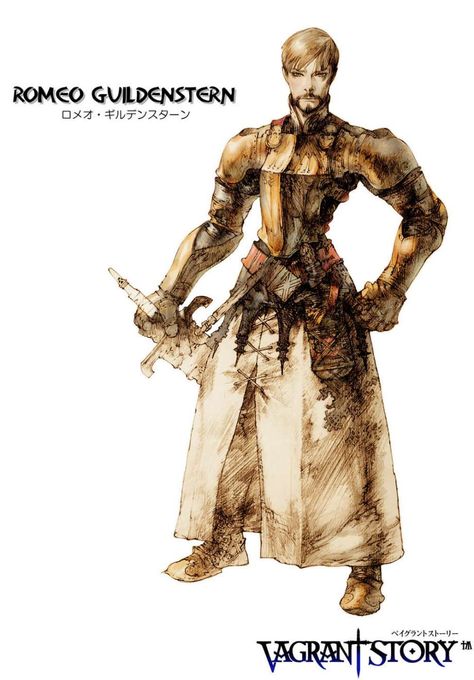 Romeo Guildenstern Vagrant Story, Akihiko Yoshida, Artist Video, Final Fantasy Tactics, Final Fantasy Xii, Fantasy Heroes, Nostalgic Art, Story Art, Game Illustration