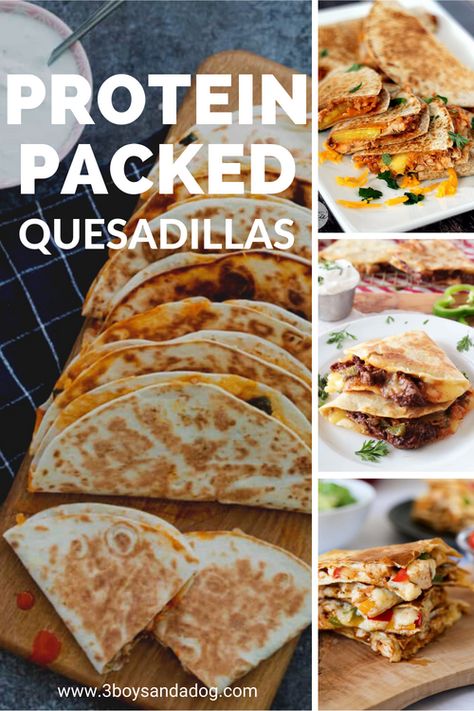 Protein Packed Quesadillas are a fast and easy recipe loaded with flavor. Eating quesadillas filled with cheddar cheese and meats is always a great idea. #easyrecipes #quesadillas #proteinrecipes #3boysandadog Easy Protein Lunches, Steak Quesadilla Recipes, Quesadilla Fillings, Quesadilla Ingredients, Easy Quesadilla, Quesadilla Recipes Easy, Smoked Sausage Recipes, Chicken Quesadilla Recipe, Chicken Lunch