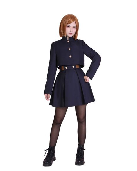 PRICES MAY VARY. The cosplay costume of the heroine in the popular anime Jujutsu Kaisen. The uniform version uses high-quality hardware buckles to perfectly cosplay the role. The waist section of the jacket is beautifully proportioned, and the side zippers of the regular jersey skirt are easy to put on and take off. Using high-quality woolen cloth, the soft leather belt bag can be removed freely. If you have any queshions, please fell free to contact us. We will reply within 24 hours. Anime Name Nobara Kugisaki Uniform, Nobara Kugisaki Cosplay, Nobara Cosplay, Jujutsu Kaisen Kugisaki Nobara, Jujutsu Kaisen Kugisaki, College Outfits Fall, Christmas Outfit Aesthetic, Coat Belt, Kugisaki Nobara