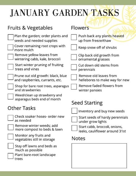 Monthly Gardening Schedule, Spring Vegetable Garden Layout, Plants To Start In January, January Homestead To Do List, Garden Chores By Month, Herb Garden List, Oregon Gardening Backyards, Monthly Gardening Checklist, Flowers To Plant Around Vegetable Garden