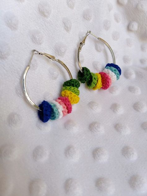 Crochet Cloud, Diy Earrings Dangle, Whimsical Crochet, Classy Crochet, Crochet Store, Textile Earrings, Cloud Earrings, Diy Earrings Easy, Crochet Rings