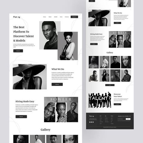 Website Development on Instagram: "Hey all, Have a look at this beautiful landing page for a talent & modeling agency🕴️ . Design by @ui.teeeh Follow @web_page_guy for more . #uiuxdesign #uxuidesign #uiux #uidesign #uxdesigner #ui #uxinspiration #websitedesign #uxdesign #uidesignpatterns #dailyui #uidesigner #uxui #webdesigncompany #landingpage #userinterfacedesign #mobiledesign #appdesign #userexperience #webapp #userinterface #interface #uxdesignmastery #appdesigner #wireframe #digitaldesign Model Website, Agency Design, Ui Design Patterns, Agency Website Design, Mobile App Design Inspiration, Modeling Agency, Agency Website, App Design Inspiration, Web Design Company