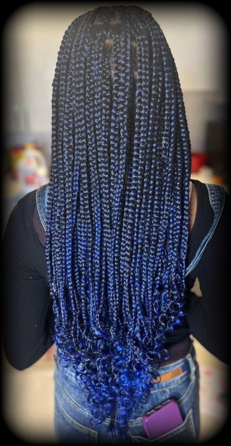 Braids Blue, Blue Box Braids, Hairstyle Natural Hair, Women Curly Hair, Natural Hairstyle, Twist Braid Hairstyles, Box Braid, Curly Hair Women, Twist Braids