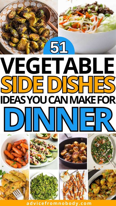 51+ Easy, Healthy Vegetable Side Dish Recipes That Elevate Any Meal - Advice From Nobody Sides With Vegetables, Quick Vegetable Sides, Side Ideas For Dinner, Vegetable Side Recipes, Vegtables Dishes Healthy Dinner, Easy Sides For Dinner, Dinner Sides Easy, Green Vegetable Side Dish, Healthy Side Dishes For Dinner