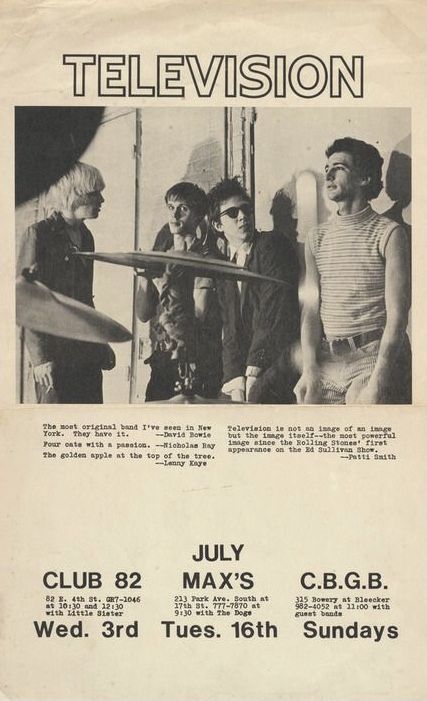 Tom Verlaine, Richard Hell, Punk Flyers, New Television, Punk Poster, Music Flyer, Club Flyers, Old Newspaper, I'm With The Band