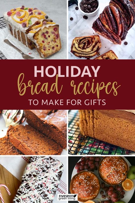 holiday bread recipes for gifts Recipes For Gifts, Holiday Bread Recipes, Card Diy Ideas, Christmas Bread Recipes, Loaf Bread Recipe, Christmas Card Diy, Festive Bread, Bread Gifts, Best Christmas Desserts