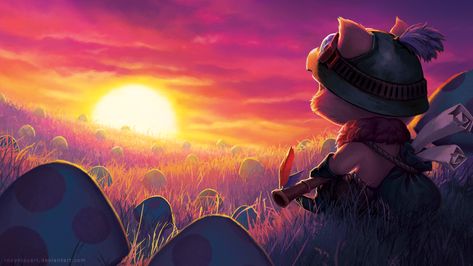 Teemo in the sunset League Of Legends  Teemo (League Of Legends) Wallpapers Master Yi, Mega Lucario, League Legends, Lol Champions, Jinx League Of Legends, Rick Y Morty, 1080p Wallpaper, Field Of Dreams, Gta San Andreas