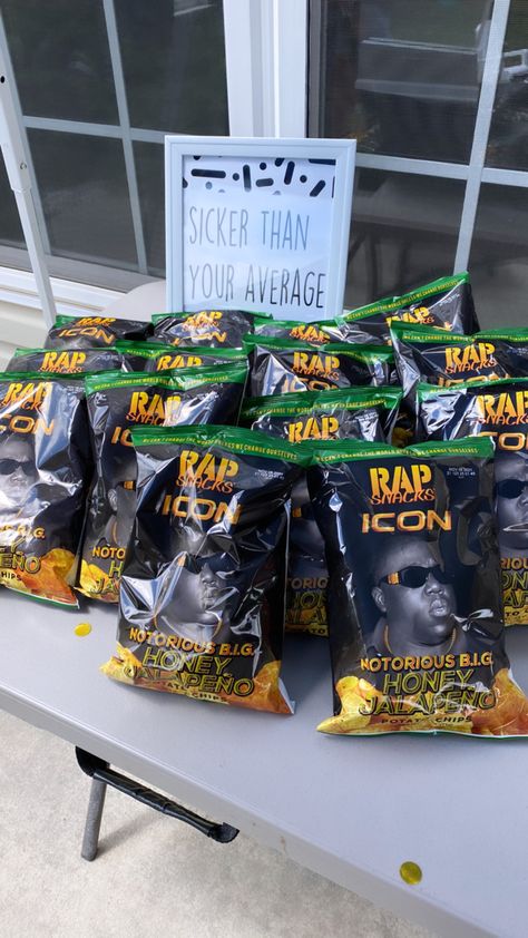 Notorious Three Birthday, Snoop Dog Themed Birthday Party, Notorious Big 40th Birthday, Notorious Big Party Theme, Male Birthday Party Themes, Biggie Party Theme, 90s Rap Theme Party, Snoop Dog Party Theme, 90s Rap Birthday Party Theme