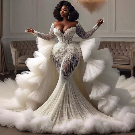 Nanice Weddings | Wedding dresses in Accra (@nanice_weddings) • Instagram photos and videos Ladies Maid, Fall Romance, Wedding Planning Boards, Wedding Dress Jumpsuit, Extravagant Wedding Dresses, Glam Wedding Dress, Plus Wedding Dresses, Wedding Wardrobe, Extravagant Wedding