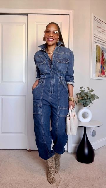 Non-stretch Denim Jumpsuit For Fall, Affordable Non-stretch High-waist Denim Jumpsuit, Fall Button-up Medium Wash Denim Jumpsuit, Trendy Non-stretch Long Sleeve Denim Jumpsuit, Chic Medium Wash Non-stretch Denim Jumpsuit, Target Jumpsuit, Target Jewelry, Must Buy, Amazon Storefront