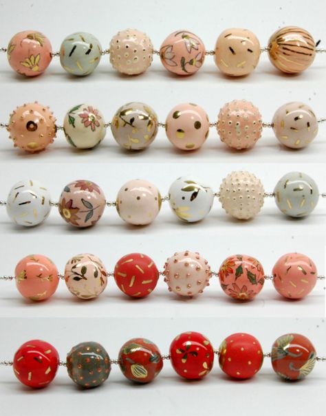 Pink Ceramics Beads Ceramic Jewerly, Pottery Beads, Ceramic Bead Jewelry, Ceramic Jewellery, Pink Ceramic, Unique Ceramics, Diy Crafts For Gifts, Ceramic Design, Ceramic Jewelry