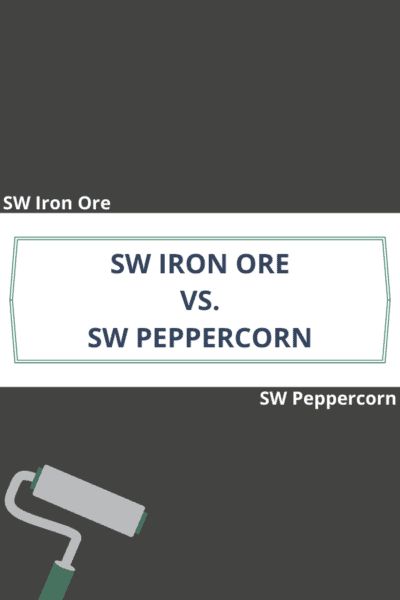 Sherwin Williams Paint Iron Ore, Sw Iron Ore Accent Wall Bedroom, She Twin Williams Peppercorn, Peppercorn Sherwin Williams Garage Door, Iron Ore Color Palette Bedroom, Peppercorn Vs Iron Ore Sherwin Williams, Peppercorn Front Door Sherwin Williams, Peppercorn Shiplap Wall, Peppercorn By Sherwin Williams