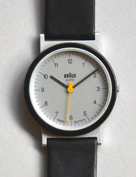 A History of Braun Design, Part 2: Timepieces - Core77 Watch Concept, Watch Concept Design, Braun Watch, Modern Brown Analog Display Watch, Braun Watches, Bauhaus Watch, Dieter Rams Design, Braun Dieter Rams, Braun Design