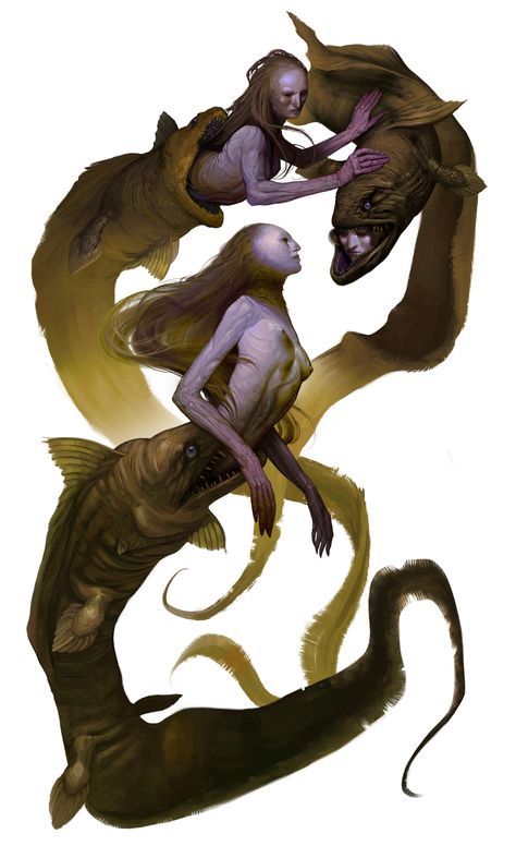 ArtStation - Mermaids - personal project Mermaid Concept Art, Mermaid And Sailor, Mermaid Concept, Sailor Art, Shark Mermaid, Leopard Shark, Mythological Creatures, Ocean Creatures, Personal Project