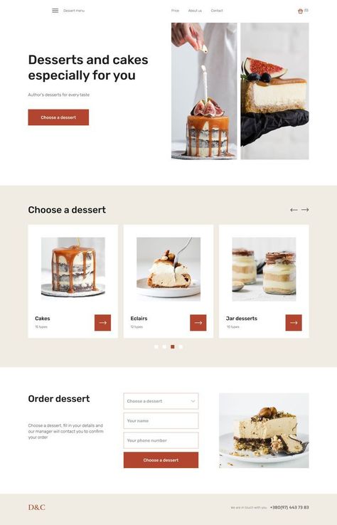 Confectionery website #graphicdesign #graphicdesigner #sale🧑‍💻 Food Website Design, Graphic Designer Studio, Bakery Website, Simple Website Design, Food Web Design, Website Menu, Dessert In A Jar, Modern Website Design, Online Logo Design