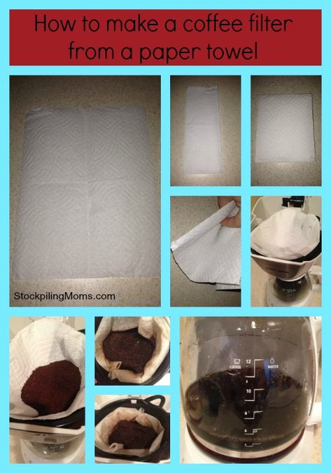 How to make a coffee filter from a paper towel. This is a must pin life hack for a coffee lover! Coffee Filters Diy, Diy Filters, Make Coffee At Home, Living Cheap, Home Made Beer, Coffee Filter Wreath, Make Your Own Coffee, Coffee Shake, Coffee Diy