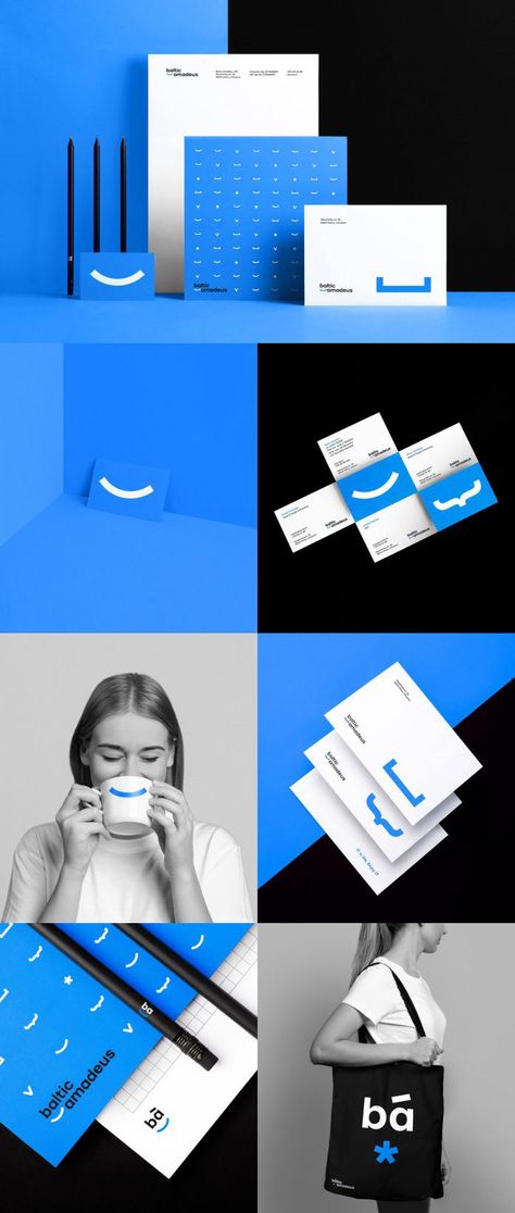 #ArtDirection, #GraphicDesign, and #Branding by studio Folk for Baltic Amadeus. Blue Graphic Design, Blue Branding, Behance Logo, Behance Illustration, Design Studio Branding, What Is Fashion Designing, Design Studio Logo, Book And Magazine Design, Elegant Logo Design