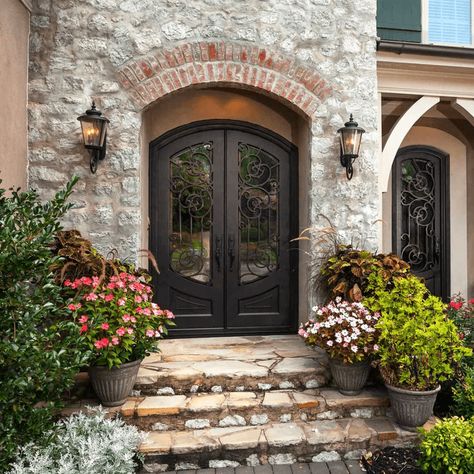 Modern double doors entrance