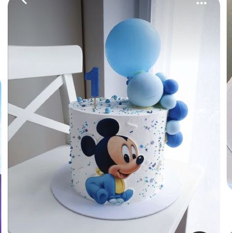 Cake Designs Mickey Mouse, Miki Mouse Cakes, Simple Birthday Cakes For Boys, Cake Designs Baby Boy, Tort Mickey Mouse, Cake Designs For Baby Boy, Mickey Mouse Cake For Boys, Baby Shower Mickey Bebe, Simple Mickey Mouse Cake