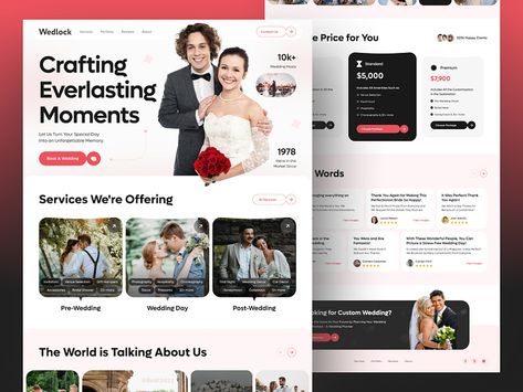 Explore Our New 👰🤵 Wedlock Landing Page - Wedding Planner Website Design 🎉 Our newly designed 💍 wedding planner website design is a one-stop destination for all your 💐 wedding planning needs. Ready to create a stylish wedding landing page design? To get in touch, send us a direct message at biz@cmarix.com. #weddingplanner #wedding #weddinginspiration #weddingday #weddingphotography #bride #groom #eventplanner #weddingdecor #weddingplanning #destinationwedding #weddingorganizer Wedding Planning Website Design, Wedding Planner Website Design, Planner Website, Wedding Planner Website, Ui Design Website, Wedding Planning Websites, Wedding Organization, Design Website, Landing Page Design