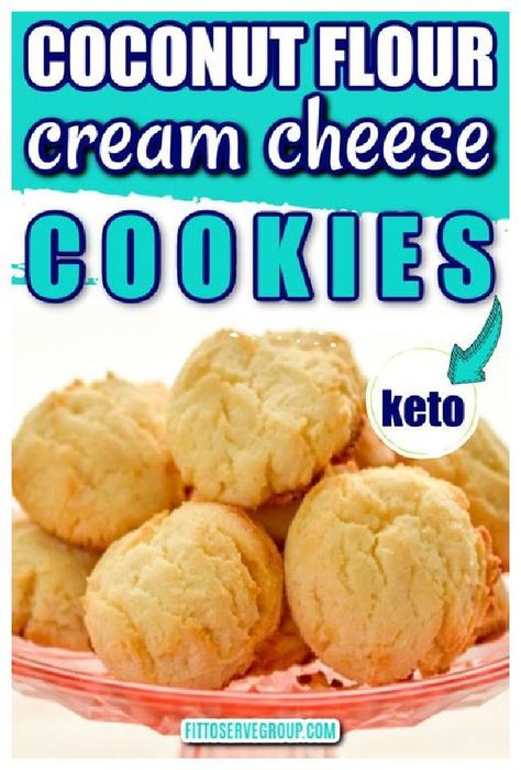 Keto Cream Cheese Cookies, Cookie Texture, Cookies Cream Cheese, Keto Cream Cheese, Coconut Flour Cookies, Soft Baked Cookies, Keto Cookie Recipes, Coconut Flour Recipes, Keto Cream