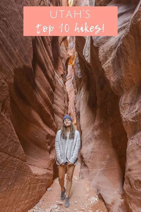 10 must-do hikes in Utah in national parks and salt lake city! Utah Travel Guide, Hikes In Utah, Utah Hiking, Utah Vacation, West Coast Trail, Utah Adventures, Utah Road Trip, Travel Guide Book, Utah Hikes