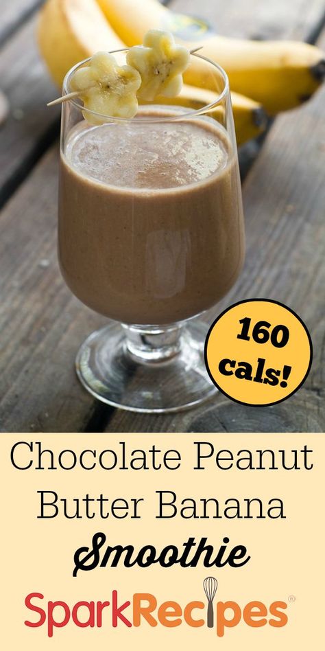 Low Calorie Banana, Peanut Butter Banana Smoothie Recipe, Healthy Chocolate Banana, Low Calorie Chocolate, Apricot Smoothie, Chocolate Banana Smoothie, Peanut Butter Banana Smoothie, Banana Smoothie Recipe, Cinnamon Recipes