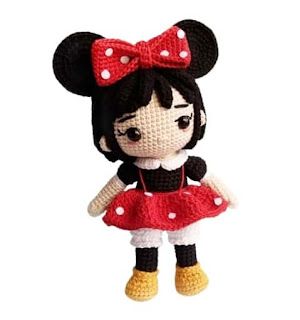 PATRONES AMIGURUMI GRATIS: PATRON GRATIS MUÑECA MINIE MOUSE AMIGURUMI 61884 Amigurumi Baba, Doll Free Crochet Pattern, Doll Amigurumi Free Pattern, Doll Patterns Free, Easy Crochet Animals, Crochet Animal Amigurumi, Crochet Mermaid, Crochet Dolls Free Patterns, Halloween Crochet Patterns