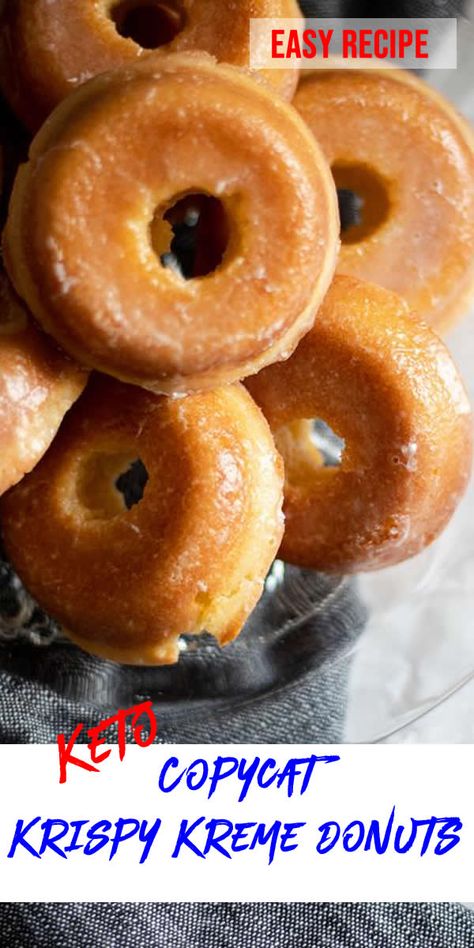 gluten free homemade Copycat Krispy Kreme donuts recipe for keto low carb diet Keto Old Fashioned Donut, Gluten Free Keto Donut Recipe, Keto Baked Blueberry Donuts With Lemon Glaze, Keto Krispy Kreme Donut, Best Keto Donut Recipe, Keto Glazed Donut, Keto Donuts Low Carb Easy, Keto Doughnuts Donut Recipes, Keto Pumpkin Donuts Baked