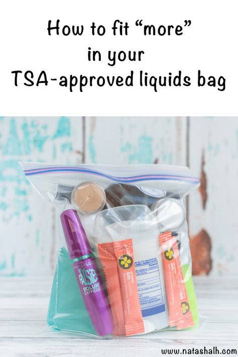 How to fit more in your TSA-approved liquids bag. These tips will help you make the most of your carry-on liquids allowance so you can avoid a checked bag and save money! #traveltips #protraveler Carry On Liquids, Vacation Videos, Carry On Packing, Travel Snacks, Travel Essentials List, Bag Packing, Tsa Approved, Travel Essentials For Women, Kids Travel